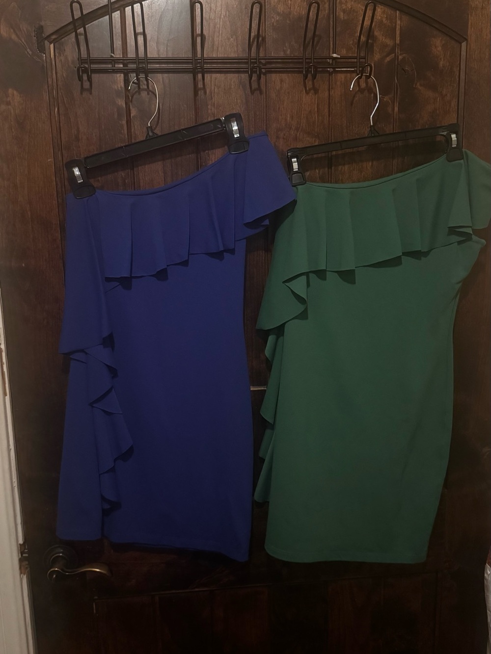 Susana Monaco One-Shoulder Ruffle mini dress- Blue & Green TWO 4 PRICE OF ONE😃